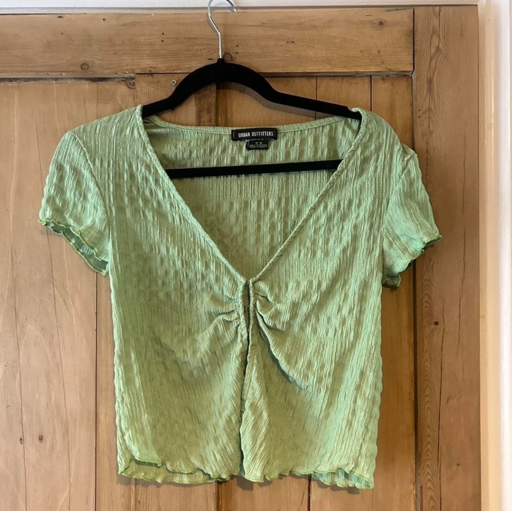 Urban Outfitters Green Front Clasp Shirt